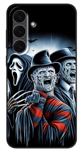 Image of EZB Freddy Krueger & Ghostface Samsung Compatible Phone Case | Flexible Shock Absorbent Edges Unique Horror Pop Art Hard Phone Cover | Freddy Krueger (Samsung Galaxy A16 4G/5G) Black