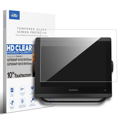 INNOSURE Tempered Glass Screen Protector Designed for Garmin GPSMAP 8410/8410xsv 8610/8610xsv Marine Chartplotter 10 Inch Touchscreen (HD Clear)