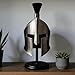 Handcrafted Spartan Helmet Replica – Polished Metal Greek Warrior Armor with Black Horsehair Crest | Luxury Medieval Decor & Cosplay Helmet | Collector’s Display Gift for Men