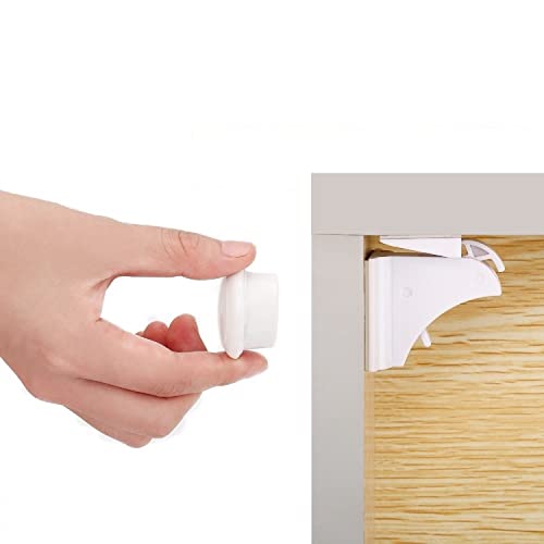 DOMILE Magnetic Cabinet Locks for Baby Proofing – 10 Pack Hidden Child Safety Locks with 2 Keys, No Drill Adhesive Childproof Drawer & Cupboard Latches for Cabinets and Drawers