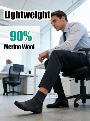Image of Merino Wool Ankle Socks, Men's Women's 90% Wool Athletic Thin Running Moisture Wicking Socks, 3 Pairs