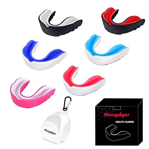 Mundschutz für Jugendliche, Fußball, formbar, für Sport, Kinder, Jungen, Mundstück, Zahnschutz, EVA-Material, zweifarbig, für MMA, Boxen, Rugby, Kickboxen, Taekwondo, Softball, Lacrosse (6 Stück)