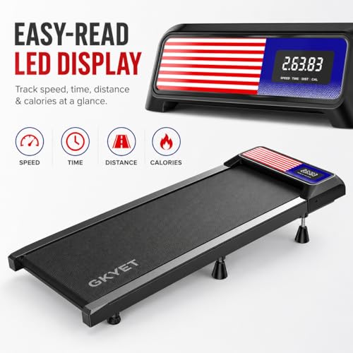 Image of Walking Pad Treadmill, 8% Incline Under Desk Treadmill for Home Office | Quiet 2.5HP motor, 265 lb capacity, 0.6-4 MPH speed, 15 x 35.4 in belt, compact for small spaces