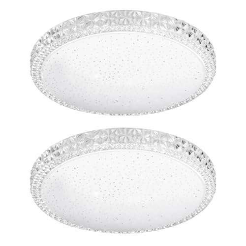 Image of Lihgu 2-Pack 24W Modern LED Ceiling Light, 33cm, 6500K Cool White, 1500lm