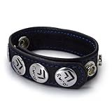 LeLuv Cock Ring Leather Strap Cock Ring Adjustable Strap 5 Snap Black