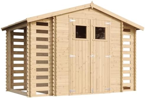 Abri de Jardin en Bois et Range bûches extérieur - Stockage extér...