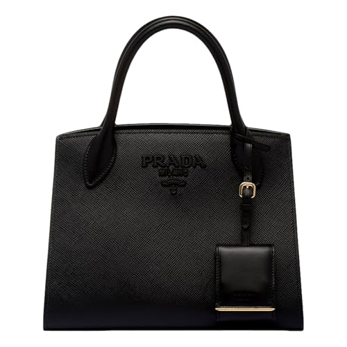 Prada Saffiano Leather Tote Bag, Top Handle, Crossbody, Black