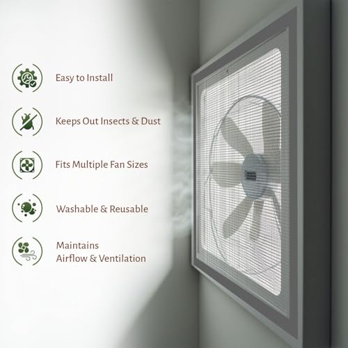 Image of TurtleGrip Mosquito Net for Bathroom, Kitchen Windows & Exhaust Fan | 120 GSM Fiberglass Mesh | Insect & Dust Barrier | Washable (Grey, 40x55 cm)