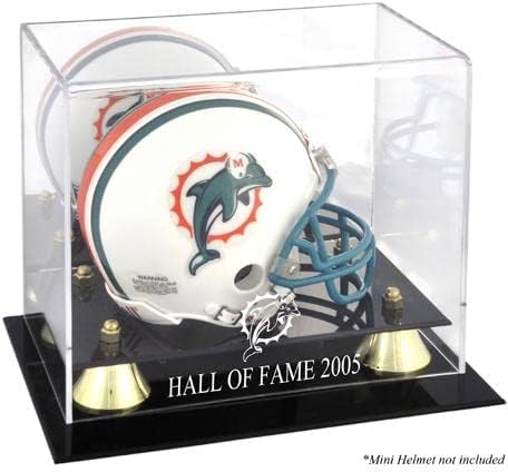 Miami Dolphins en Classic Logo Mini Helmet Display Case with 2005 Hall of Fame Lettering - Football Mini Helmet Free Standing Display Cases ''Case Only''