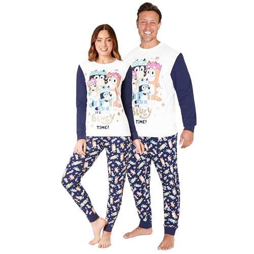 Bluey Pyjamas for Family Long Matching PJs Set Cosy Loungewear Warm Sleepwear Nightwear Children Men Women (2XL Multi Men)