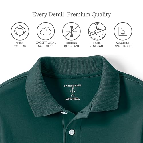 Image of Lands' End School Uniform Kids Short Sleeve Interlock Polo Shirt