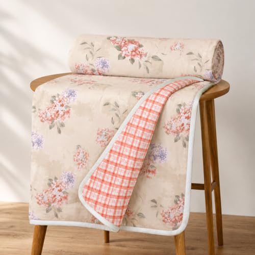 Image of Homestan Reversible All Season Cotton Feel Dohar for Single Bed,Soft Light Weight AC Blanket /Comforter for Summer /Winter /Monsoon (58x86 Inches, Spring Plaid)