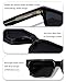 Roneyee Rectangle Sunglasses Men Womens Trendy Retro Sunglass UV Protection Fashion Acetate Stylish Square (Black)