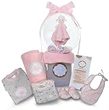 Canastilla Premium Regalo Bebé Recién Nacido Niña Cesta Útil Pack Baby Shower Set Original Detalle Bienvenida Nacimiento Caja Globo Bautizo Peluche Ropa Body Manta Babero Pijama Listo Regalar 0-3 Mes