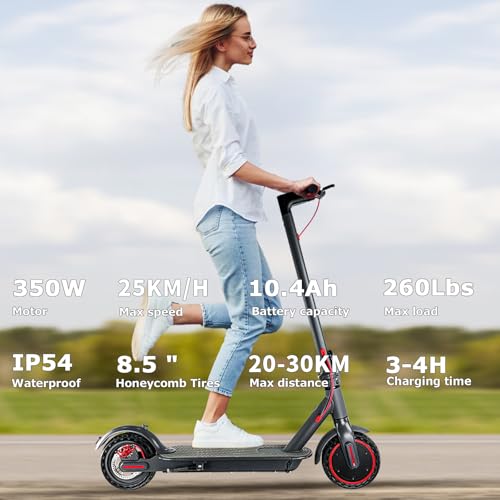 Elektrische Step voor Volwassenen, 350W motor, Max 25 km/u,autonomie tot 30 km,EScooter met banden van 8,5 inch (21,6 cm), elektrische voor volwassenen met app ter besturing,opvouwbare elektrischestep - Afbeelding 4