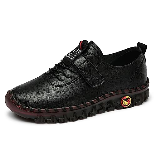 Image of Women's Tendon Soft Sole Casual Orthopedic Shoes Fashion HandSewing Leather Non-Slip Flat Loafers Low-top Outdoor Comfy Breathable Walk Mam Nurse Shoes