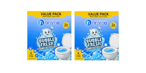 Image of Niramo Bubble Fresh Toilet Cleaner | Foam Action, Bathroom Cleaner | Removes Tough Stains, Limescale & Odour | Pack of 2 (2 x 320g)