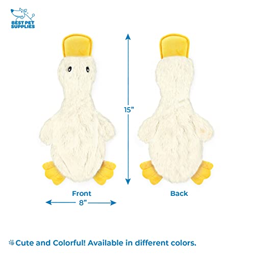Best-Pet-Supplies-Crinkle-Dog-Toy-for-Small-Medium-and-Large-Breeds-Cute-No-Stuffing-Duck-with-Soft-Squeaker-Fun-for-Indoor-Puppies-and-Senior-Pups-Plush-No-Mess-Chew-and-Play-White