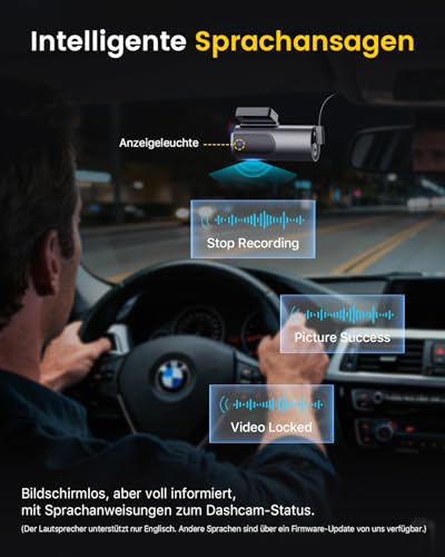 GKU Dashcam Auto Vorne Hinten 4K+1080P, 5GHz WiFi Dashcam mit 64GB SD Karte – Ansicht 8