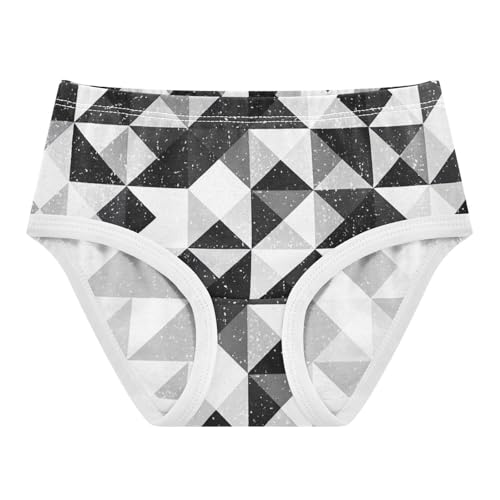 Checkerboard Squares Black White Girl Panties Cute Toddler Underwear Floral Cotton Personalized Kids Undies Briefs 2t