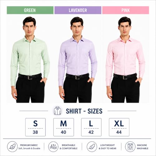 Image of Men's Solid Formal Shirt | Premium Cotton Rich Full Sleeves Shirt | Comfort Fit Office Wear Shirt with Single Chest Pocket | Stylish Casual & Formal Shirt for Men