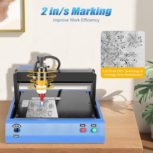 400W Dot Peen Metal Engraver Machine - Electric Engraving Tool for Stainless Steel, Hard Plastic, Auto Numbering, 2In/S Speed, 300×200mm Stable & Precise Metal Signs