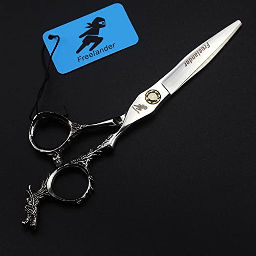 Hair Cutting Scissors, Professional 6 inch cutting scissors beauty salon thinning and straight shears barber scissor tool stainless steel BY ZZYY (Color : Straight scissor)