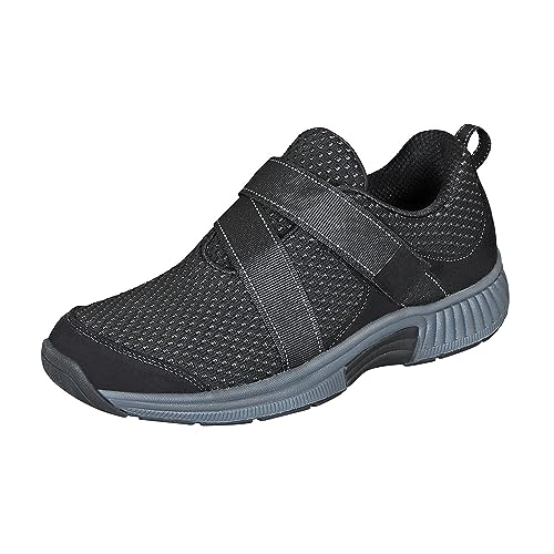 Orthofeet Women's Orthopedic Black Knit Elba Slip-On Sneakers, Size 8.5