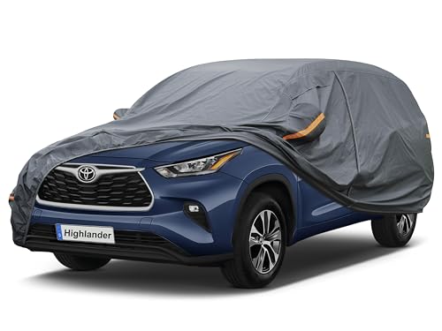 Image of GUNHYI Premium Car Cover Custom Fit Toyota Highlander (2013-2026), 16 Layers Heavy Duty Car Cover Waterproof All Weather with Zipper Door for Sun Rain Snow Dust Uv Protection