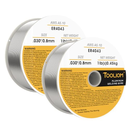 Image of TOOLIOM ER4043 0.030 inch Aluminum MIG Welding Wire, 1LB Spool 2PCS