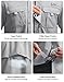 Pudolla Men's Fishing Shirts Short Sleeve Travel Work Shirts Summer Button Down Shirts for Men UPF50+ with Zipper Pockets(Light Grey, XX-Large)