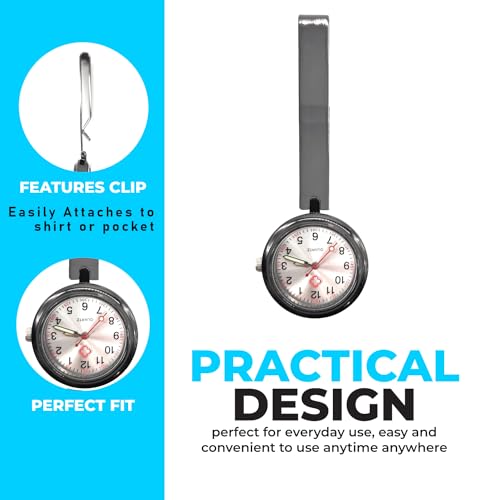 Montre stéthoscope d'infirmière en métal léger avec clip de poche