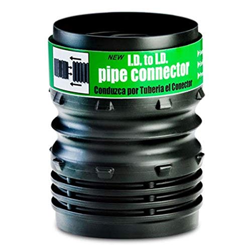 Flex-Drain ADP53302 I.D. to 4-Inch I.D. Pipe Connector, Landscaping Drain Pipe Adapter,black