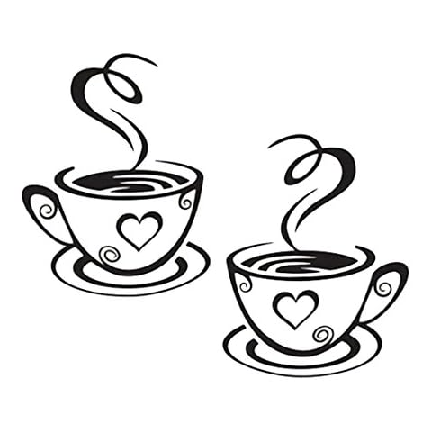 Café Theme Coffee Cup Wall Art Stickers Cover