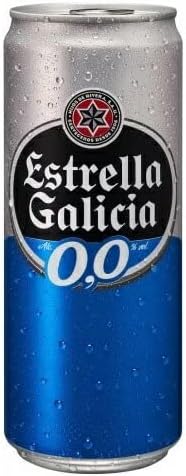 Estrella Galicia Crisp and Clean Non-Alcoholic Lager 330 ML X 12 Pack of 12 Cans