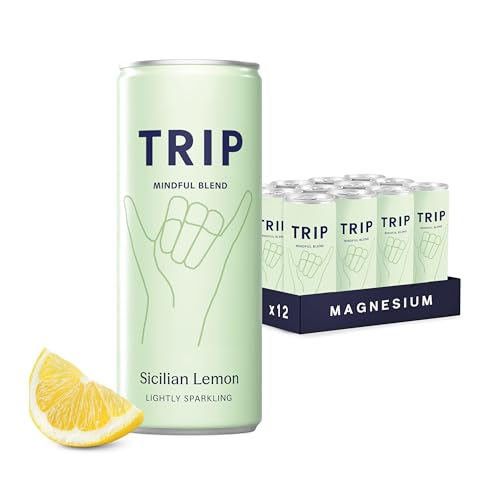 TRIP Calm Magnesium Drink, Alcohol Free Mocktail, Sicilian Lemon, 12pack