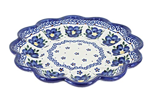 Blue Rose Polish Pottery Spring Blossom Egg Plate Blue Rose Polish Pottery Spring Blossom Egg Plate