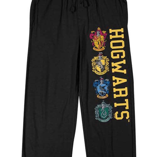 Bioworld Harry Potter Hogwarts Men's Black Sleep Pajama Pants2