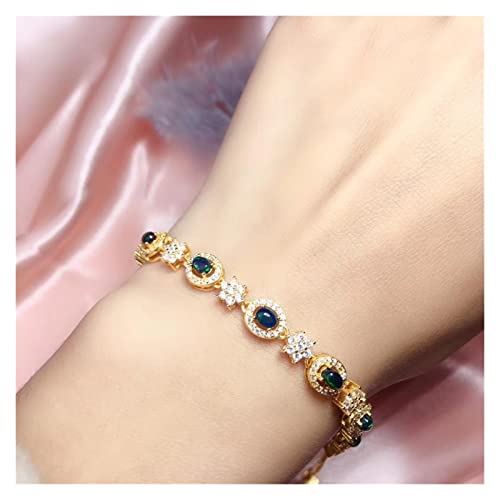 MWTSYSQ Accessories Real Natural Fashion Black Opal Bracelet 925 Natural and Real Black Opal Bracelet