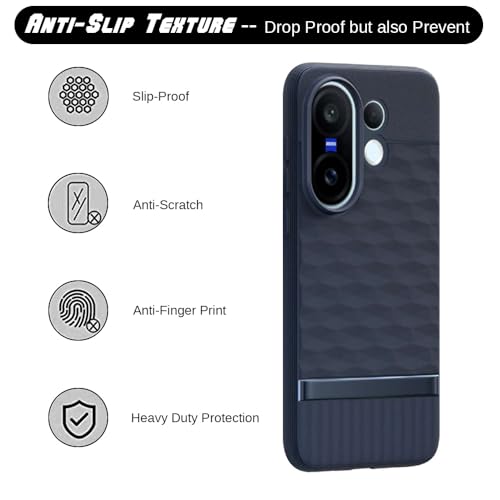 Image of Shockproof Case for Vivo X200 FE 5G | Full Camera Protection | TPU Flexible Back Cover for Vivo X200 FE 5G (Steel Blue)
