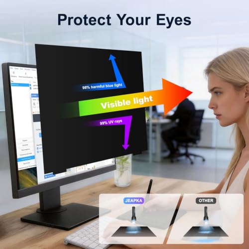 Image of 2 Pack 34 Inch Privacy Screen for Curved Computer Monitor fit 21:9 Aspect Ratio Widescreen Monitor - Anti Glare Blue Light Filter, Anti-Scratch Protector Film