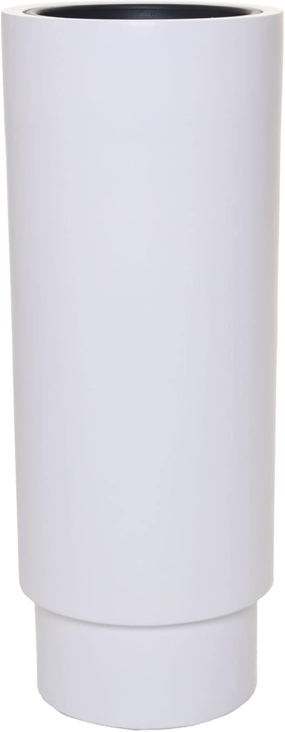 VIVANNO Vaso in Fibra di Vetro Escada Bianco Opaco, 90x35cm