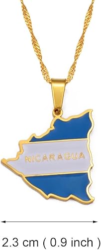 Miniatura 2 de Nicaragua - Accesorios de joyería para mujeres, hombres, niños, niñas, con colgante de bandera de mapa de Nicaragua, collares para mujeres, dijes de