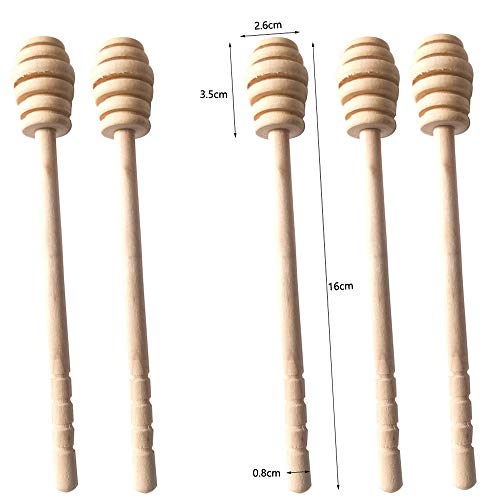 Decdeal Bar de agitação de mel de alta qualidade misturando alça jar colher prático 1 pc madeira dip