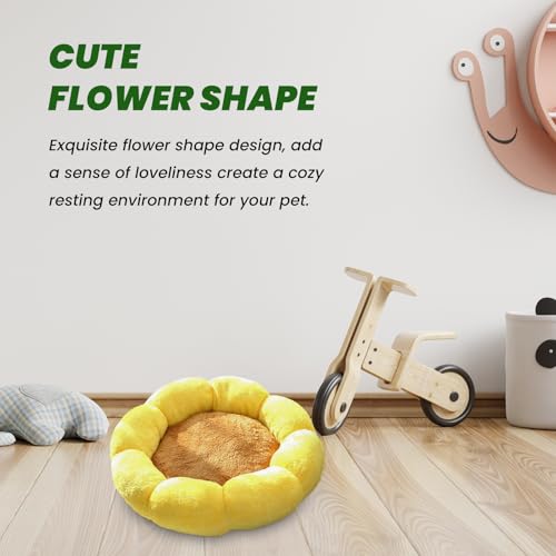 Natudeco Haustierbett, Katzenbetten, Hundebett, niedliche Blumenform, für drinnen und draußen, Katzen, beruhigende Haustierbetten, rundes Hundebett 40cm für Welpen, Kätzchen