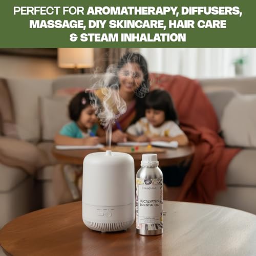 Image of VedaOils Eucalyptus Essential Oil for Skin, Hair, Sinus & DIY | Pure Distilled Eucalyptus Oil for Aromatherapy, Massage,Inhalation & Diffuser | Therapeutic Grade, 100ml