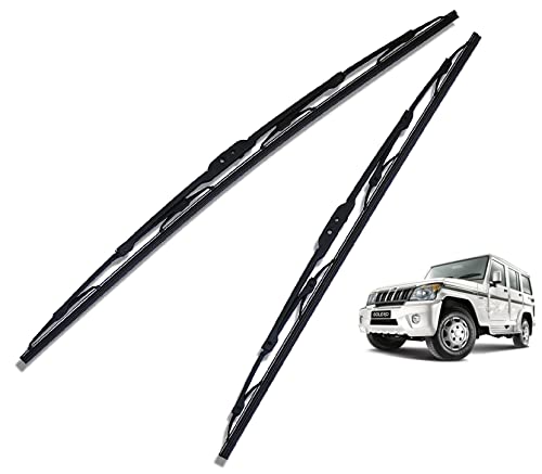 Image of Euro Care Metal Type Wiper Blade Compatibility with Mahindra Bolero (Model : 2002-Till Date) Windshield Car Wiper Blade Size D-16,P-16