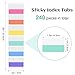 240PCS Sticky Index Tabs, Colored Strip Page Markers, Writable and Repositionable File Tabs Flags for Pages, Reading Notes, Classify Files, 12 Colors(1.8x1 inch)