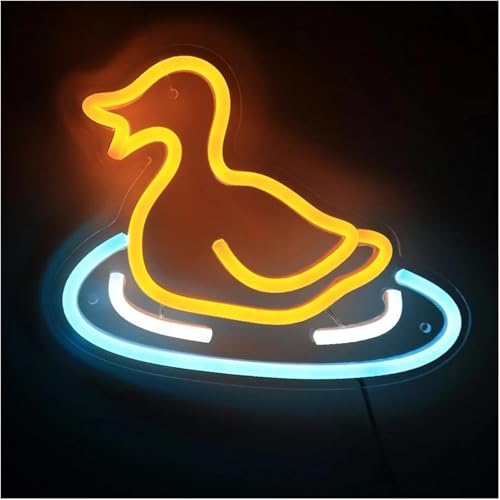 Lampe au néon design canard nageant étang enseigne haut de gamme