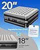 OhGeni 20" Raised King Air Mattress with Built in Pump, Luxury Real Bed Height Blow up Mattress, 3-4 Persons Inflatable Mattress for Guests & Family Party, Ideal for Elder People, 700lbs